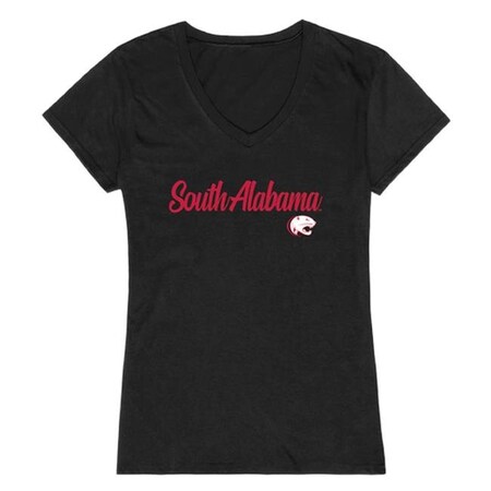 W Republic W Republic 555-382-BLK-04 University of South Alabama Script T-Shirt for Women; Black - Extra Large 555-382-BLK-04